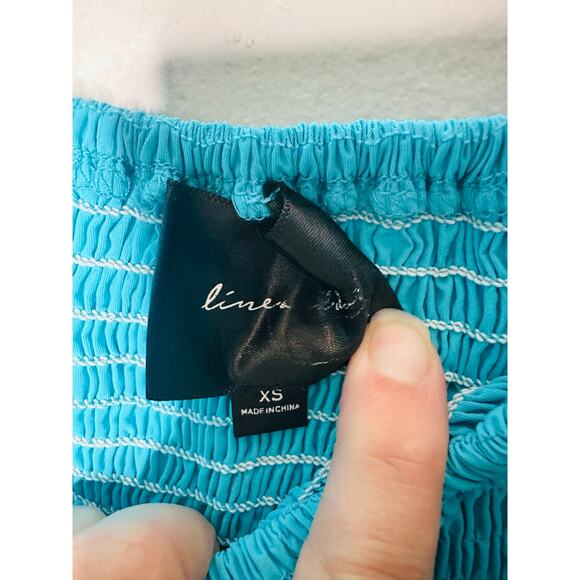 LINE & DOT Bright Blue A-Line Off Shoulder Lace Cutout Midi Dress Size XS - Picture 8 of 13